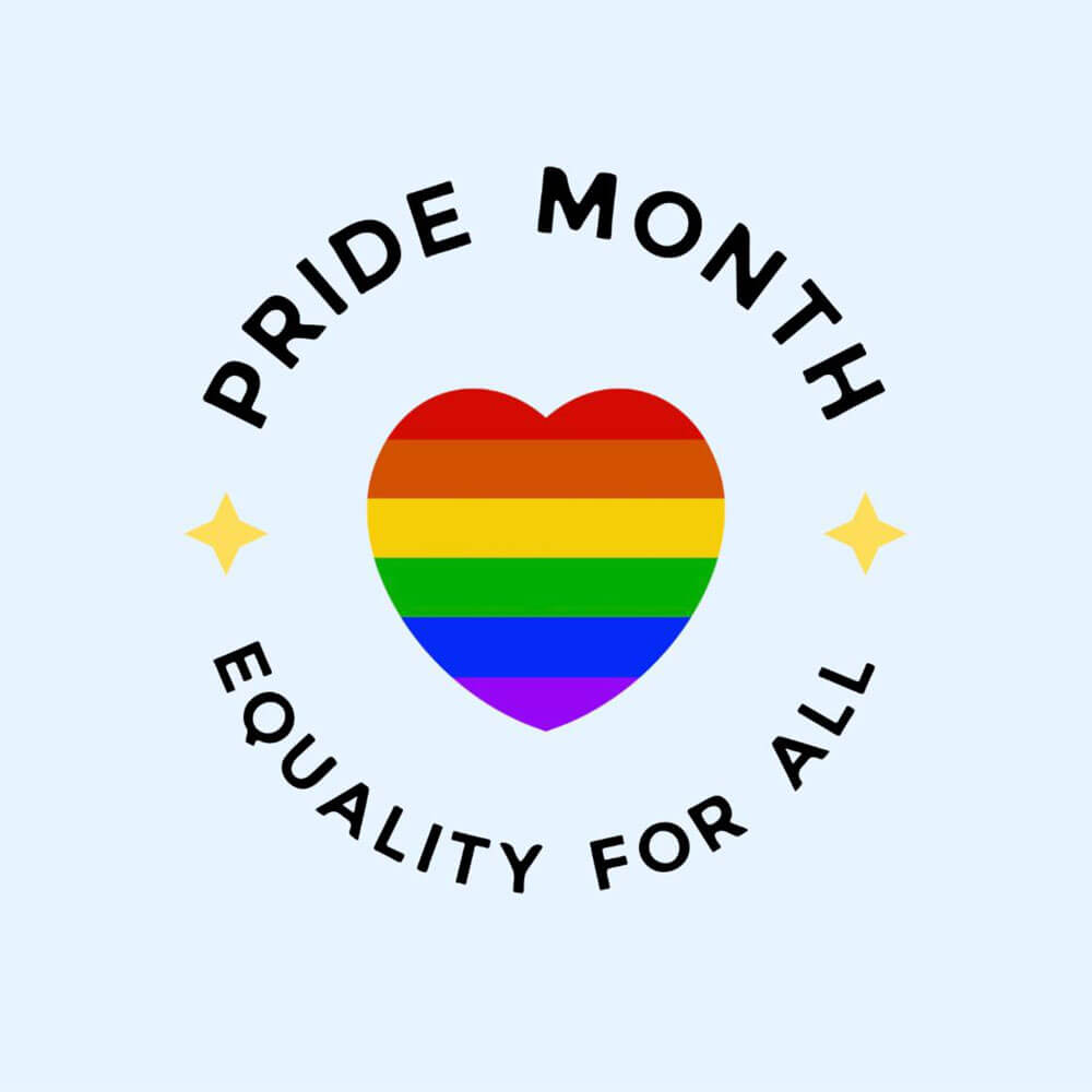 june_newsletter_2026_9 A circular graphic on a light blue background features a rainbow-striped heart in the center surrounded by the text "Pride Month — Equality for All."